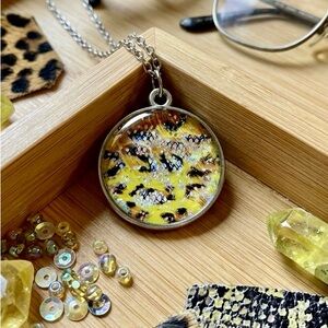 Wild Leopard Muse Resin Pendant